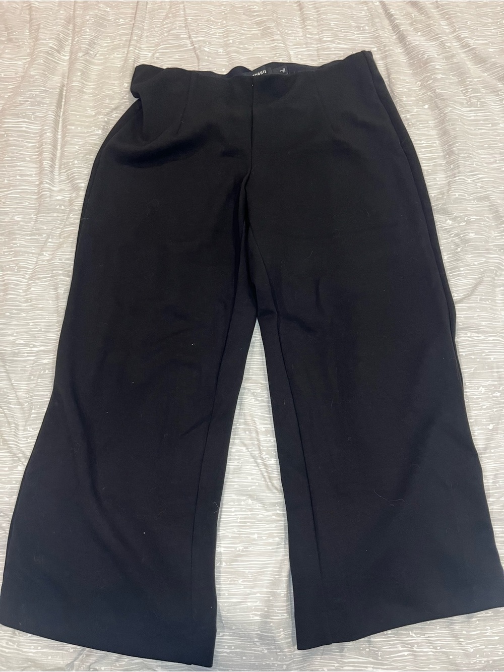 Black Wide-Leg Pull-On Pants